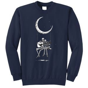 Skeleton Playing Guitar Band Tall Sweatshirt