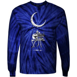 Skeleton Playing Guitar Band Tie-Dye Long Sleeve Shirt