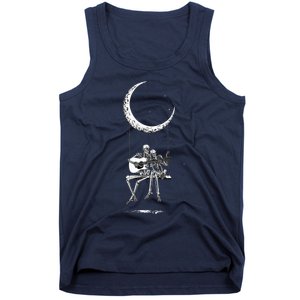 Skeleton Playing Guitar Band Tank Top