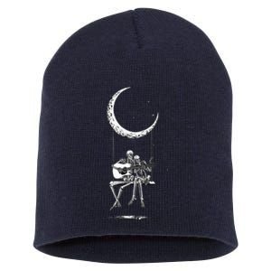 Skeleton Playing Guitar Band Short Acrylic Beanie