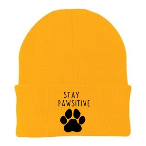 Stay Pawsitive Gift Knit Cap Winter Beanie