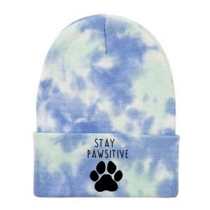 Stay Pawsitive Gift Tie Dye 12in Knit Beanie