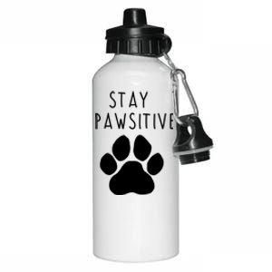 Stay Pawsitive Gift Aluminum Water Bottle