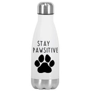 Stay Pawsitive Gift Stainless Steel Insulated Water Bottle