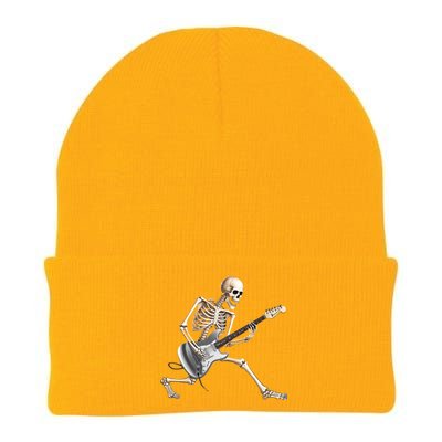 Skeleton Playing Guitar Rock And Roll Band Graphic Knit Cap Winter Beanie