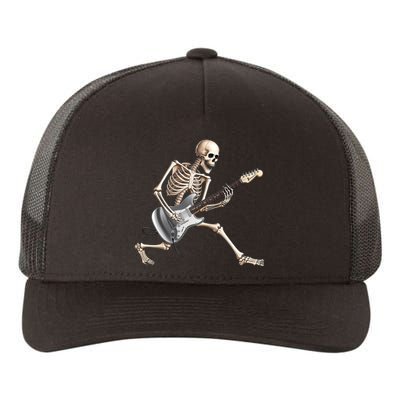 Skeleton Playing Guitar Rock And Roll Band Graphic Yupoong Adult 5-Panel Trucker Hat