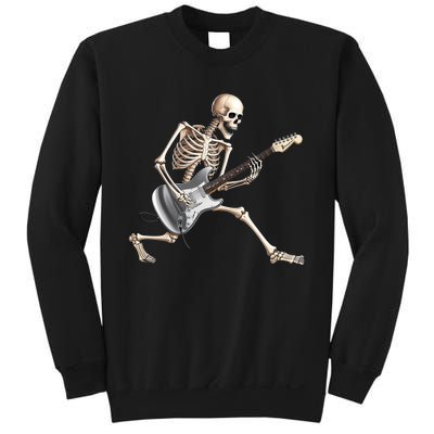 Skeleton Playing Guitar Rock And Roll Band Graphic Sweatshirt