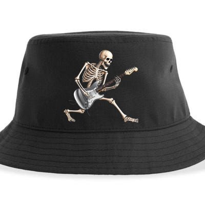 Skeleton Playing Guitar Rock And Roll Band Graphic Sustainable Bucket Hat