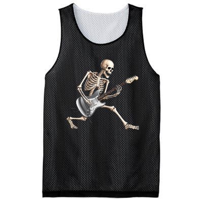 Skeleton Playing Guitar Rock And Roll Band Graphic Mesh Reversible Basketball Jersey Tank