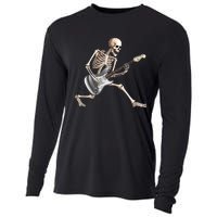 Skeleton Playing Guitar Rock And Roll Band Graphic Cooling Performance Long Sleeve Crew