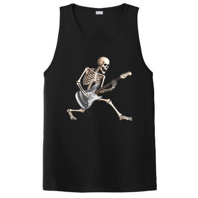 Skeleton Playing Guitar Rock And Roll Band Graphic PosiCharge Competitor Tank