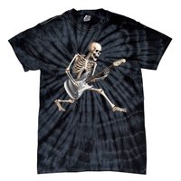 Skeleton Playing Guitar Rock And Roll Band Graphic Tie-Dye T-Shirt