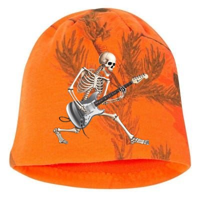 Skeleton Playing Guitar Rock And Roll Band Graphic Kati - Camo Knit Beanie