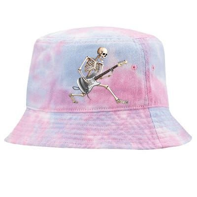 Skeleton Playing Guitar Rock And Roll Band Graphic Tie-Dyed Bucket Hat