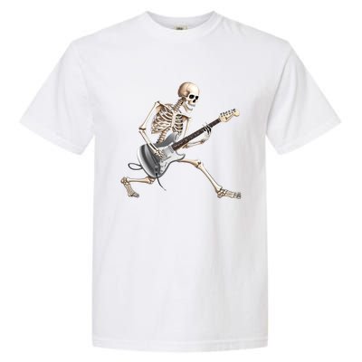 Skeleton Playing Guitar Rock And Roll Band Graphic Garment-Dyed Heavyweight T-Shirt