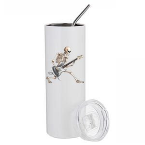 Skeleton Playing Guitar Rock And Roll Band Graphic Stainless Steel Tumbler