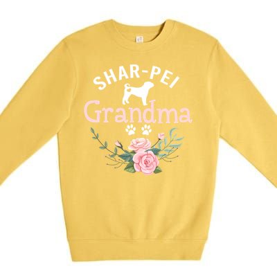 Shar Pei Grandma Funny Gift Mom Cute Dog Lover Christmas Gift Premium Crewneck Sweatshirt