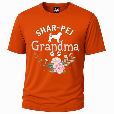 Shar Pei Grandma Funny Gift Mom Cute Dog Lover Christmas Gift Cooling Performance Crew T-Shirt