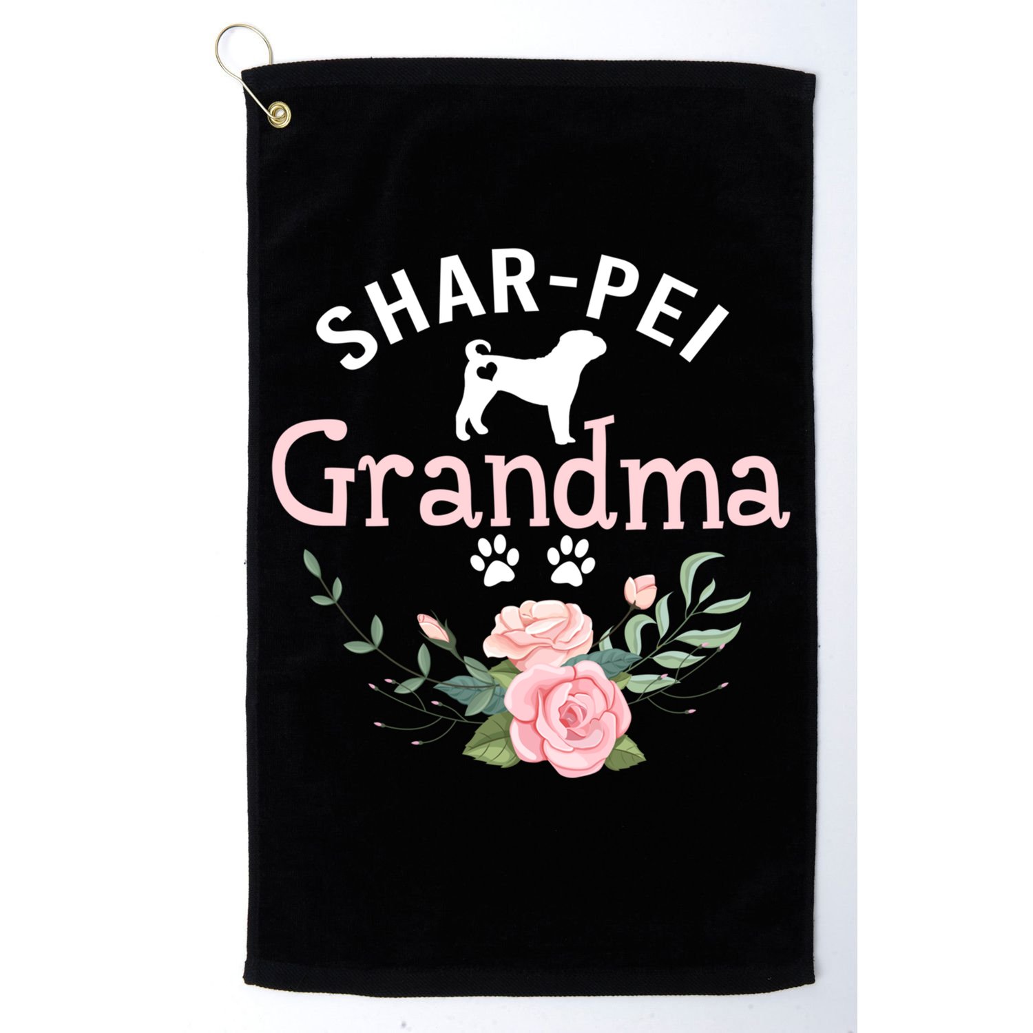 Shar Pei Grandma Funny Gift Mom Cute Dog Lover Christmas Gift Golf Towel