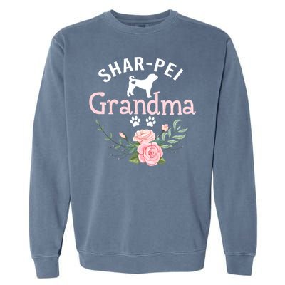 Shar Pei Grandma Funny Gift Mom Cute Dog Lover Christmas Gift Garment-Dyed Sweatshirt