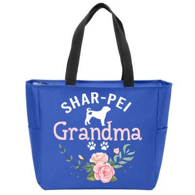 Shar Pei Grandma Funny Gift Mom Cute Dog Lover Christmas Gift Zip Tote Bag