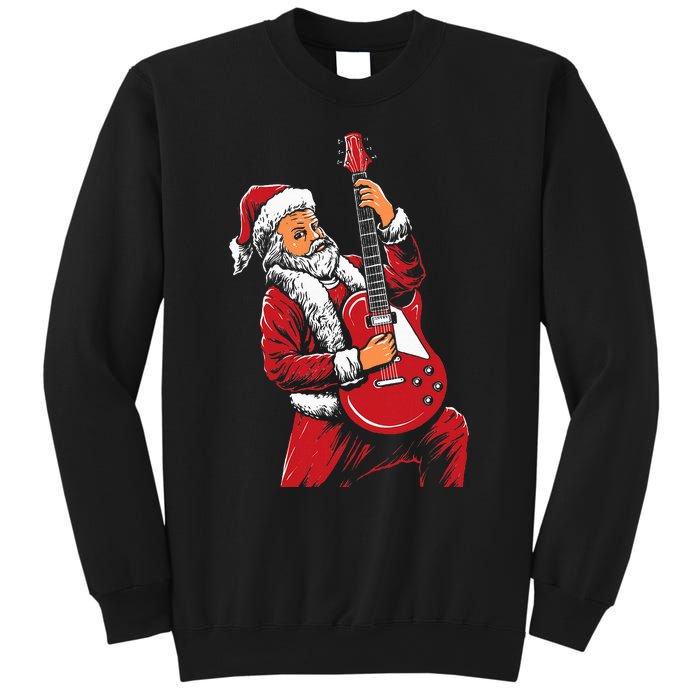 Santa Playing Guitar Christmas Pajama Musician Guitarist Sweatshirt