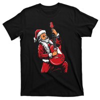 Santa Playing Guitar Christmas Pajama Musician Guitarist T-Shirt