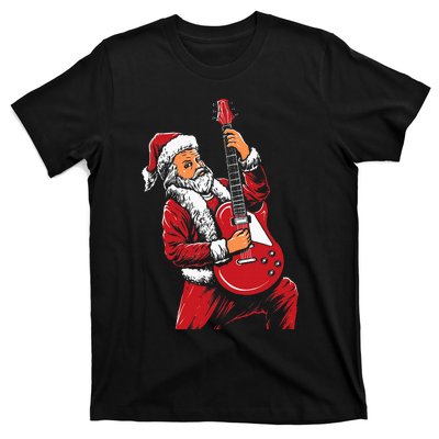 Santa Playing Guitar Christmas Pajama Musician Guitarist T-Shirt