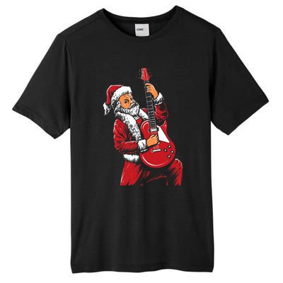 Santa Playing Guitar Christmas Pajama Musician Guitarist Tall Fusion ChromaSoft Performance T-Shirt