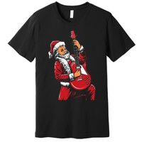 Santa Playing Guitar Christmas Pajama Musician Guitarist Premium T-Shirt