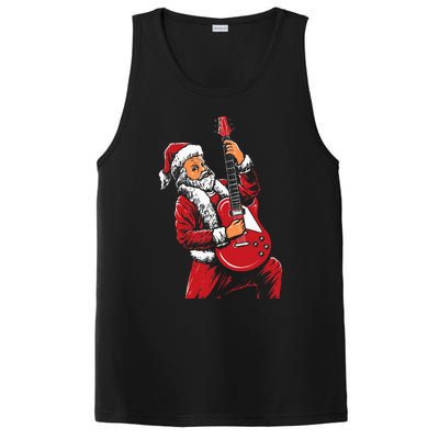 Santa Playing Guitar Christmas Pajama Musician Guitarist PosiCharge Competitor Tank