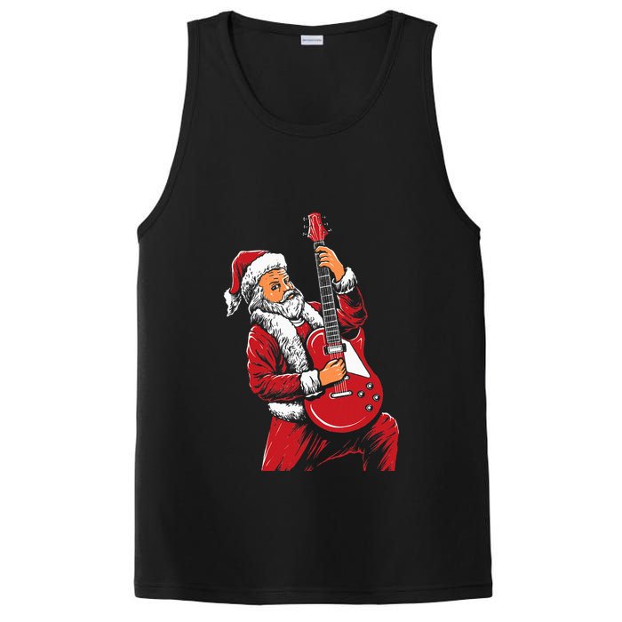 Santa Playing Guitar Christmas Pajama Musician Guitarist PosiCharge Competitor Tank