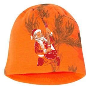 Santa Playing Guitar Christmas Pajama Musician Guitarist Kati - Camo Knit Beanie