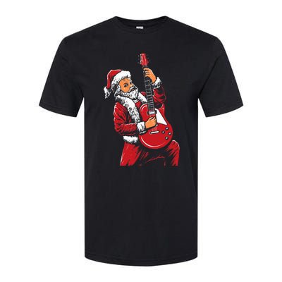 Santa Playing Guitar Christmas Pajama Musician Guitarist Softstyle CVC T-Shirt