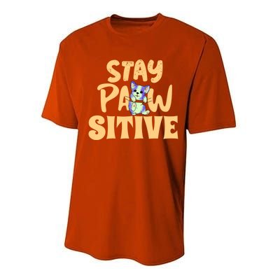 Stay Pawsitive Gift Performance Sprint T-Shirt