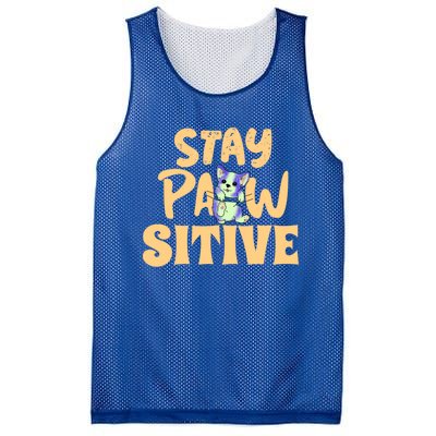 Stay Pawsitive Gift Mesh Reversible Basketball Jersey Tank