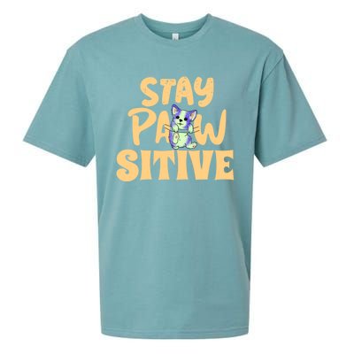 Stay Pawsitive Gift Sueded Cloud Jersey T-Shirt