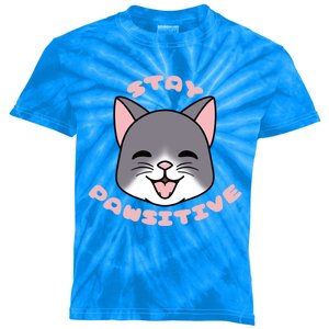 Stay Pawsitive Gift Kids Tie-Dye T-Shirt