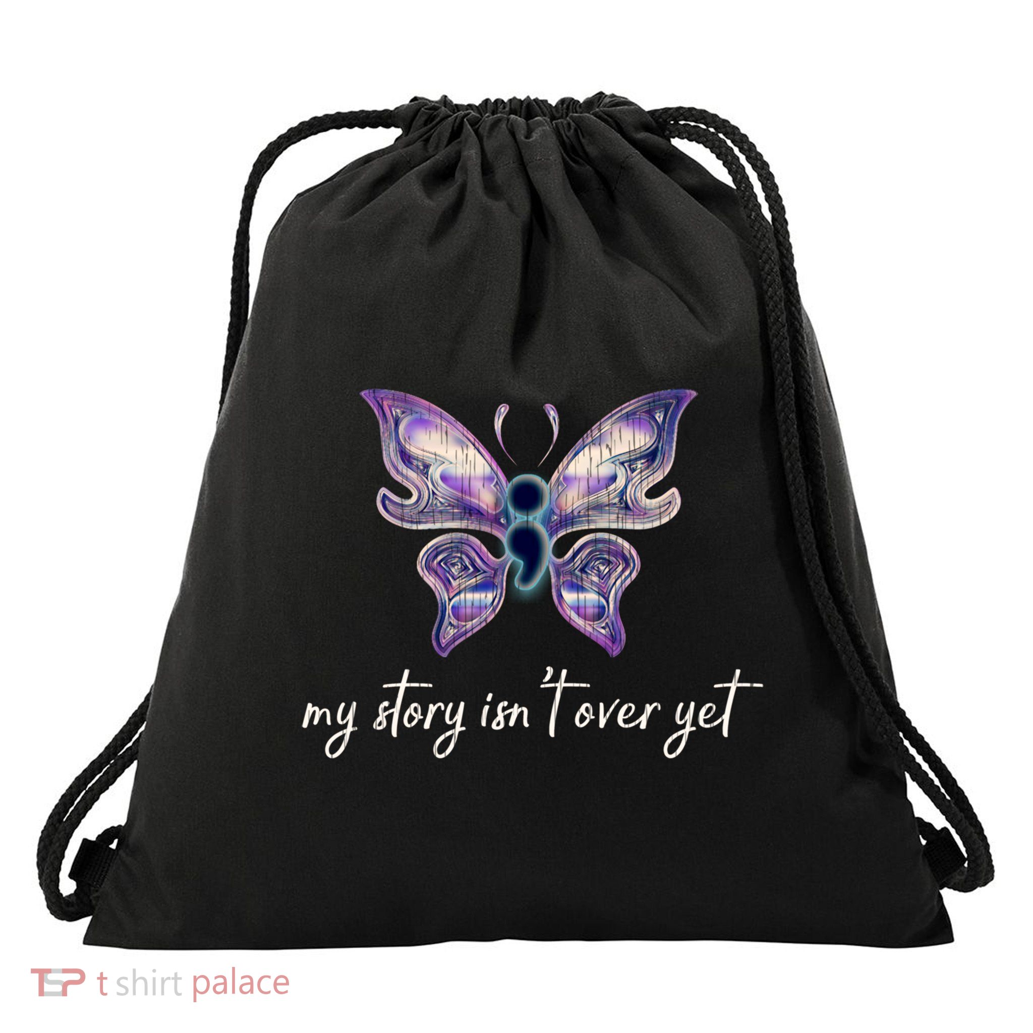 Semicolon Project Gift Depression Awareness Gift Drawstring Bag