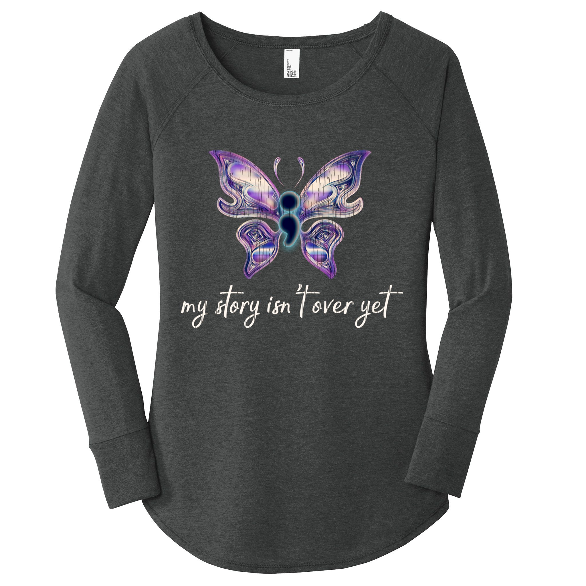 Semicolon Project Gift Depression Awareness Gift Women's Perfect Tri Tunic Long Sleeve Shirt