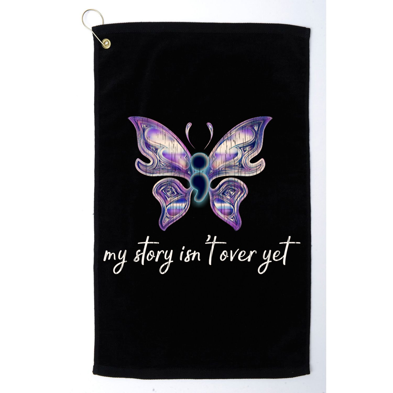 Semicolon Project Gift Depression Awareness Gift Golf Towel