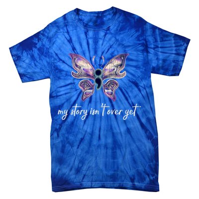 Semicolon Project Gift Depression Awareness Gift Tie-Dye T-Shirt