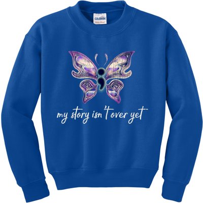 Semicolon Project Gift Depression Awareness Gift Kids Sweatshirt