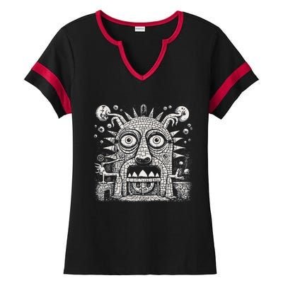 Surrealistic Pagan God Of The Stove Hearth And Domesticity Ladies Halftime Notch Neck Tee