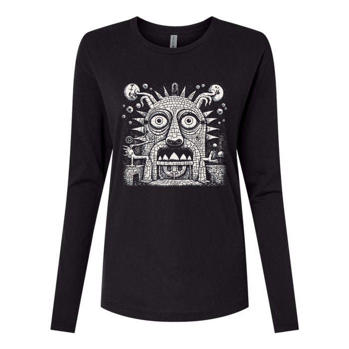 Surrealistic Pagan God Of The Stove Hearth And Domesticity Womens Cotton Relaxed Long Sleeve T-Shirt