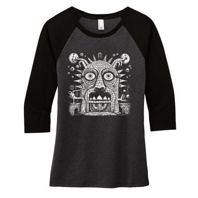 Surrealistic Pagan God Of The Stove Hearth And Domesticity Women's Tri-Blend 3/4-Sleeve Raglan Shirt