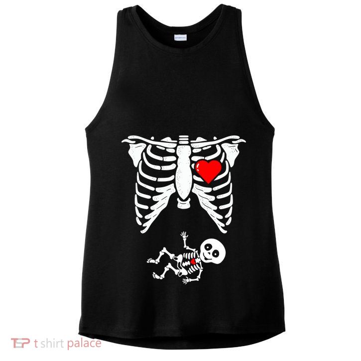 Skeleton Pregnancy Gift Xray Halloween Pregnant Great Gift Ladies PosiCharge Tri-Blend Wicking Tank
