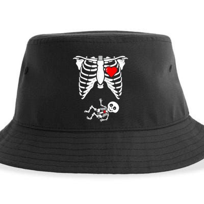 Skeleton Pregnancy Gift Xray Halloween Pregnant Great Gift Sustainable Bucket Hat