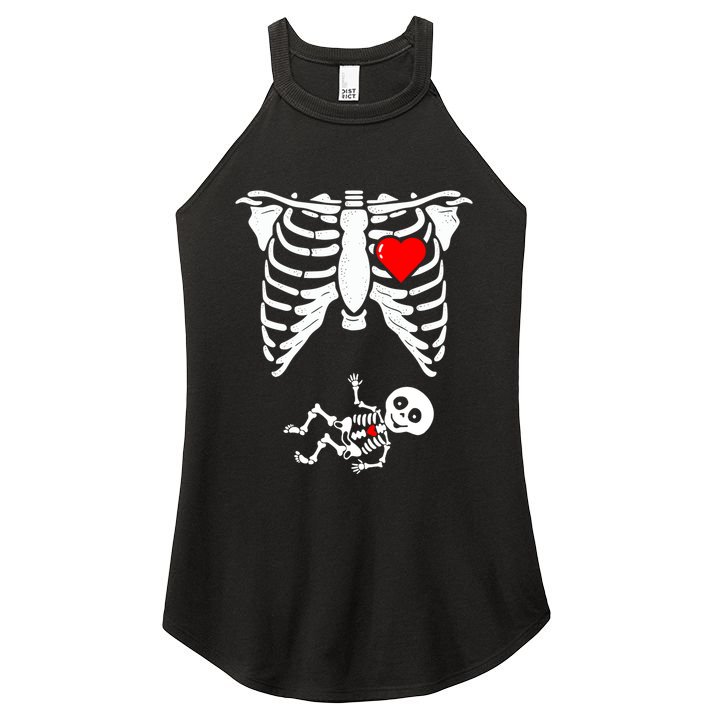 Skeleton Pregnancy Gift Xray Halloween Pregnant Great Gift Women's Perfect Tri Rocker Tank