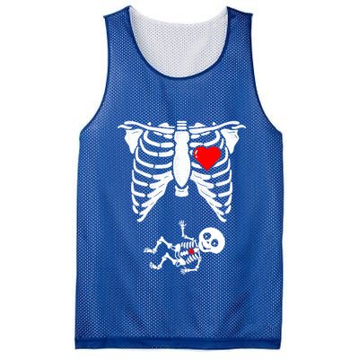 Skeleton Pregnancy Gift Xray Halloween Pregnant Great Gift Mesh Reversible Basketball Jersey Tank